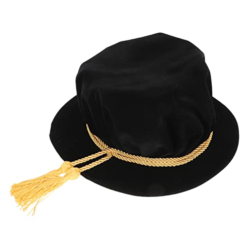 Chapeau de remise de diplôme de doctorat Veemoon avec frange pour adulte