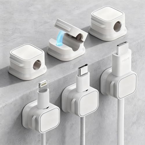 wimprove Kabelclips Kabelhalter Magnetische 6er Set – Selbstklebend, Verstellbar mit Kabelmanagemenâ€¦ – Miniatur