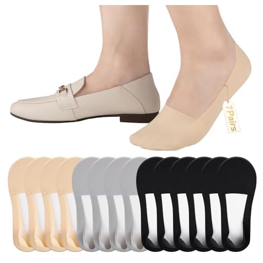 Heatuff No Show Socks Womens Low Cut Non Slip Invisible Liner Thin Silk Socks for Flats Loafers (7 Pairs)