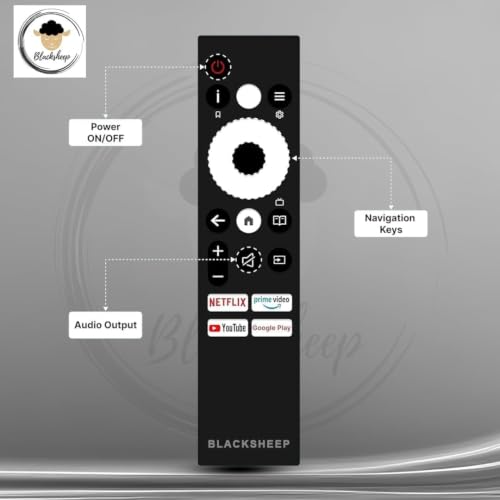 Image of BLACKSHEEP Compatible with Thomson Google Tv Remote Phoenix Series Original Model 50OPMAXGT9020 55OPMAXGT9030 65OPMAX9033 43OPMAX9099 50OPMAX9077 55OPMAX9055 Suitable 43 50 55 65 75 Inch