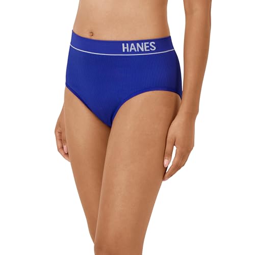 Image of Hanes Women's Originals Hi-leg Bikini Underwear, Seamless Rib Bikini, Assorted Colors, 6-pack
