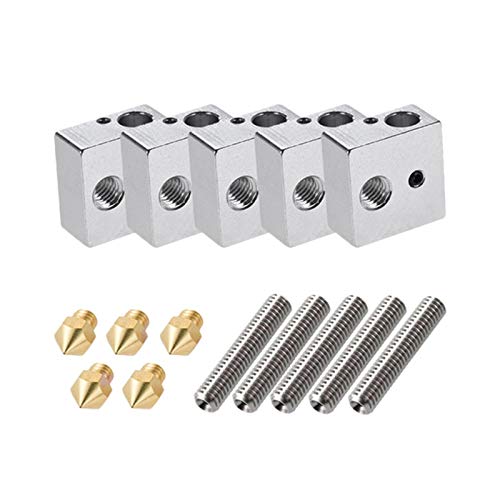 5�s�[�X/�Z�b�g 1.75mm �X���[�g�`���[�u 0.4mm ���o�@�m�Y�� �v�����g�w�b�h M6 �q�[�^�[�u���b�N 3D�v�����^�[�p�[�c�p