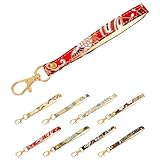 ストラップ 西陣織 金襴 ハンドストラップ レディース メンズ 携帯ストラップ 落下防止 リストストラップ ナスカン 和柄 和 極 鶴に宝尽くし（赤）