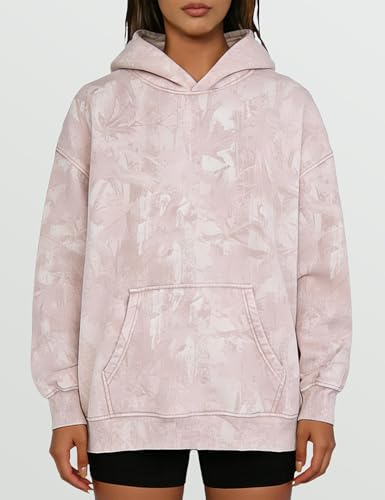 Image of Dsewpaur Camo Hoodie For Women Oversized Long Sleeve Drop Shoulder Fleece Hooded Sweatshirt Pullover With Pocket Outfits