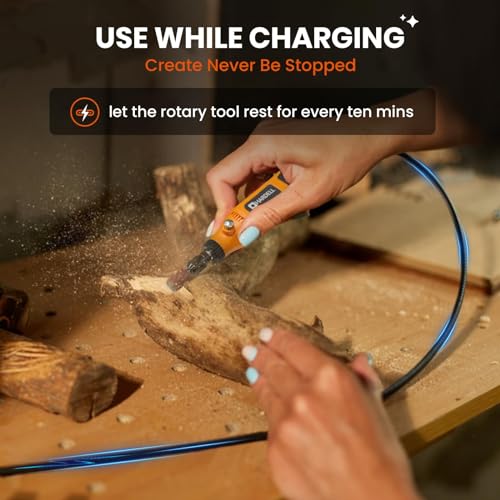 HARDELL Mini Cordless Rotary Tool 4V, 5-Speed Rotary Tools Kit with 43 Accessories, Type-C Charging Power Rotary Tool for Engraving, Sanding, Polishing, Drilling, Grinding, Small DIY Crafts 2 HARDELL Mini Cordless Rotary Tool 4V, 5-Speed Rotary Tools Kit with 43 Accessories, Type-C Charging Power Rotary Tool for Engraving, Sanding, Polishing, Drilling, Grinding, Small DIY Crafts - Image 2
