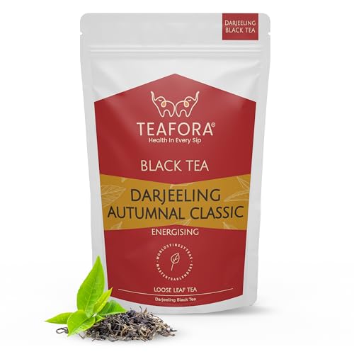 Image of TEAFORA Darjeeling Autumnal Classic Black Tea | Autumn Flush Loose Leaf | Strong, Robust Taste & Aroma | Freshly Sourced Direct From Origin | Brew Hot or Iced Tea -100g