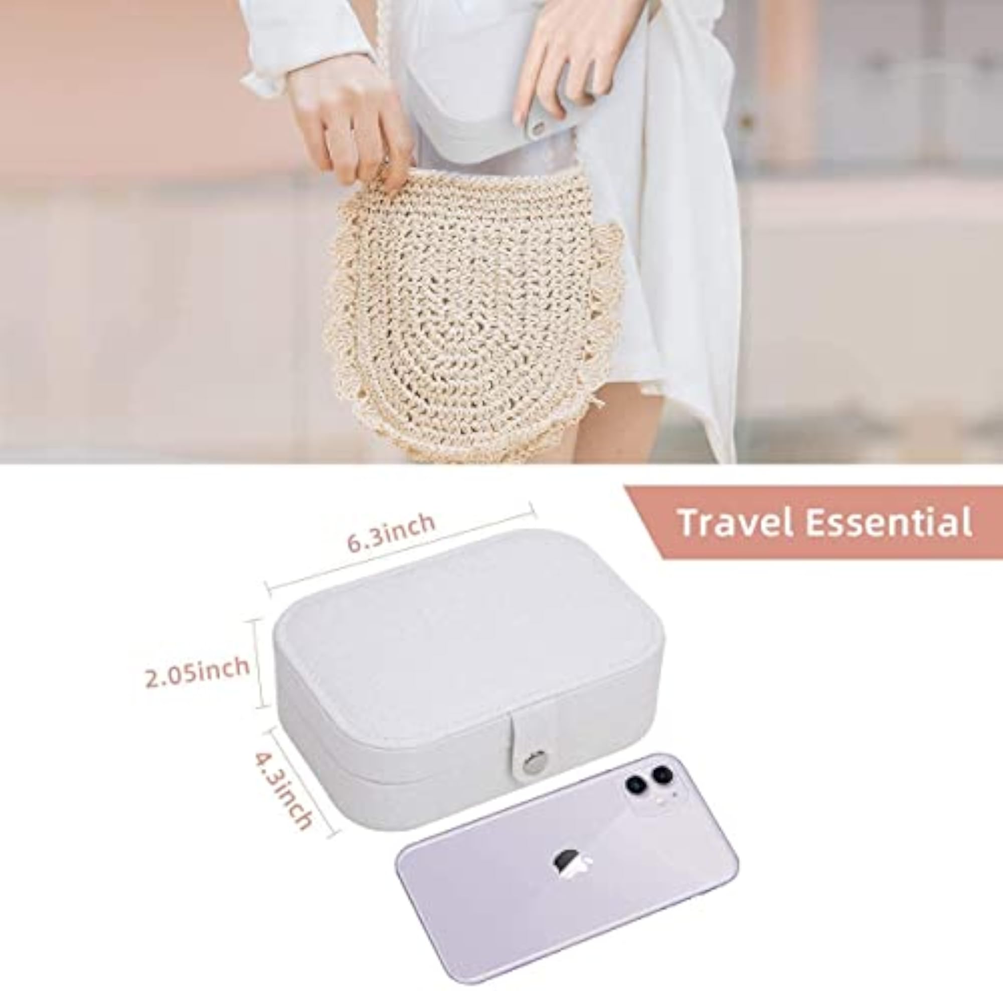 PU Leather Travel Jewelry Organizer Case for Women