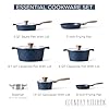 Country Kitchen Non-Stick Cast Aluminum Cookware Set - Durable Kitchen Cookware for Everyday Cooking, Navy, 11 Pc. #1