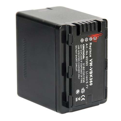 Akku + Ladegerät Für Panasonic VW-VBK360 – 3200mAh, Kompatibel Mit HC-V500, HC-V700, SDR-S50 Uvm.