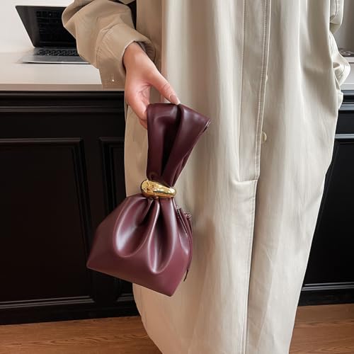 Bolso mano vegano mini rojo burdeos miniatura 4