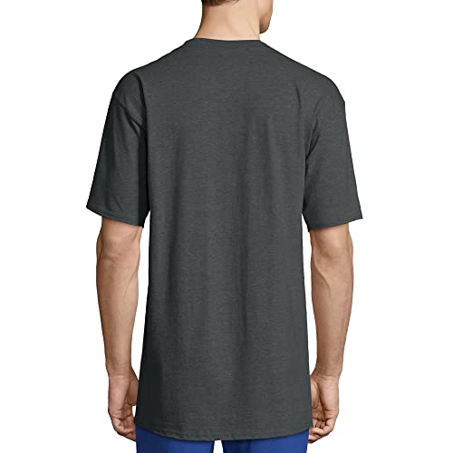 Hanes Men's Short Sleeve Beefy-t (Pack of 2), Charcoal Heather, S image 5