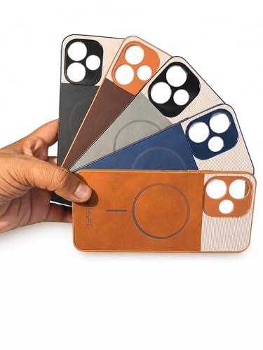 Image of Bintage Dual-Leather Mac Safe Design Phone Case| Soft Touch Finish | Full Camera Protectection Back Cover Compatible for REDMI 12 4G - White & Choco Brown