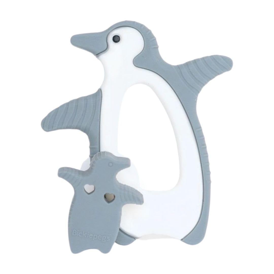 Sponsored Ad – Bickiepegs Peggie The Penguin Silicone Teether 3–12 Months – Clip-On Teething Soother for Sore Gums, Chewy Teething Aid, Fridge-Safe & BPA-Free