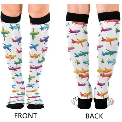 Image of Pigsaly Red White Polka Dot Womens Compression Socks Athletic Tube Sock Knee High Socks Outdoor Sport Socks
