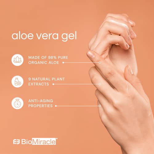 Biomiracle Aloe Vera Brightening And Soothing Gel, 1 Pump Bottle, With 9 Natural Plant Extracts, For Deep Hydration And Anti-Aging Benefits #TOP1