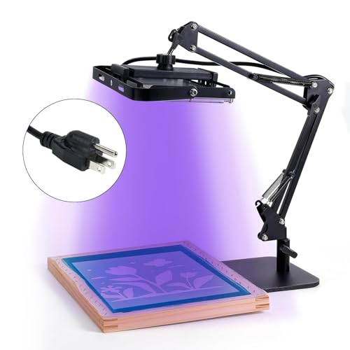 Caydo 50W LED Exposure Unit for Screen Printing, UV Screen Printing Light with Retractable and Adjustable Stand for Screen Printing and Cyanotypes