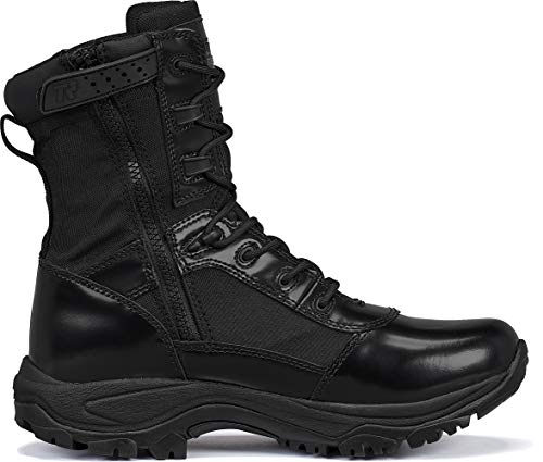 TACTICAL RESEARCH TR Men's Class-A TR908Z WP 8" Black High-Shine Leather Waterproof and BBP-Proof Side-Zip Dress Uniform Tactical Boot for Patrol or Parade2