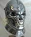 Medieval Old Demonic Ghost Skull Helmet, Gravitate Design, Full Face Helmet Solid Battleground Helmet For Warrior A Great 12 Century Item For Sca/Larp/Collection By Relic Handicrafts Silver 26 inches