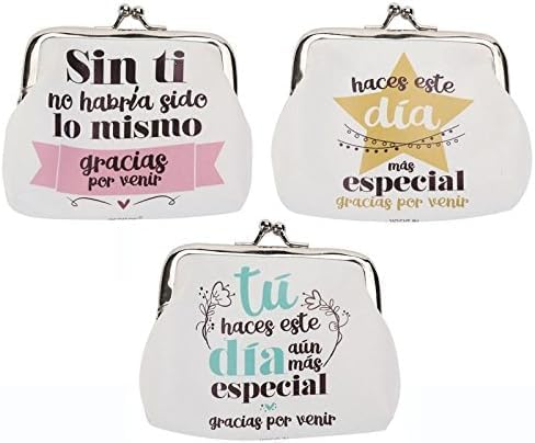 Lote de 10 MonederosFrases Gracias por Venir - Monederos con Frases Divertidas para Detalles y Regalos de Bodas, Bautizos y Comuniones Invitados
