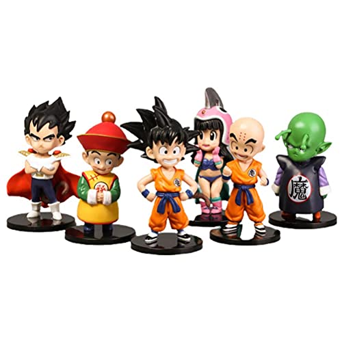Nurtery Dragon Ball Z Action Figure , Goku Vegeta Gohan Figure Statue Figurine Model Doll Collection Birthday Gifts for Anime Fan ( 6PCS )