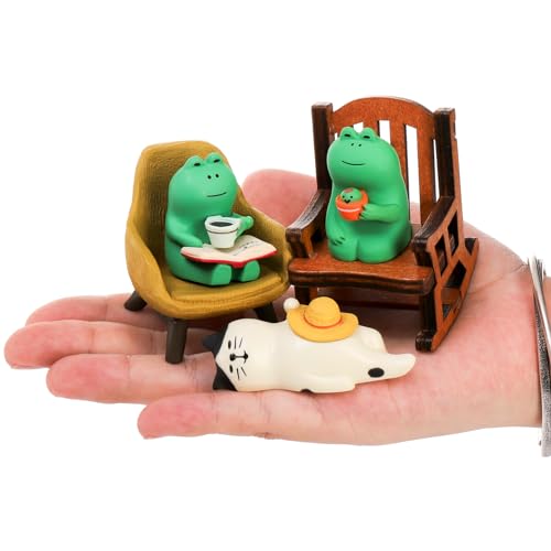 image for Noamus 8 Pieces Miniature Frog Figurines, Adorable Resin Collectibles 