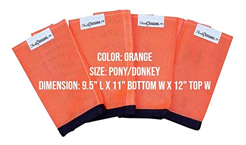 Shoofly Horse Leggins, Patented Loose Fitting Boots, Breathable Plastic Mesh (Orange/Pony & Donkey) #TOP1