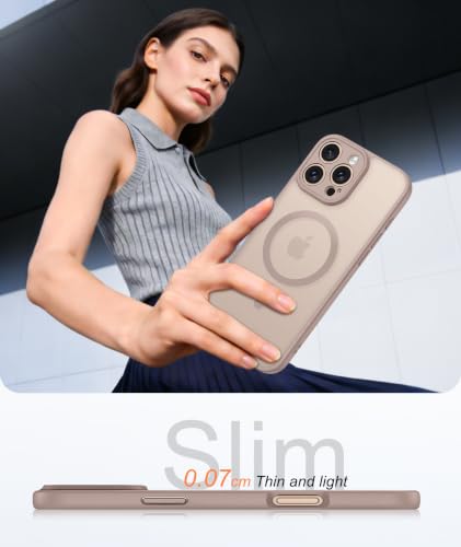 Image of FNTCASE for iPhone 16 Pro-Max Case: Translucent Desert Gold Fit for MagSafe