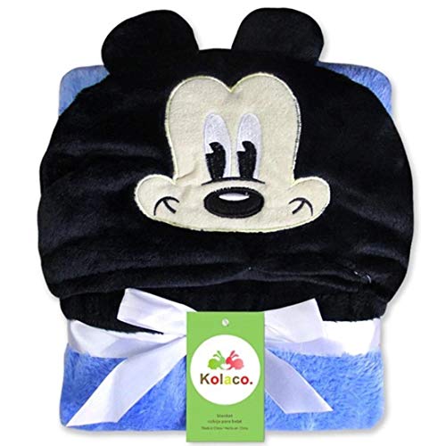 Image of First Kick New Born Baby Blanket Pack of Super Soft Bathrobe Baby Wrapper Durable Cum Baby Bath Towel for Baby Boys, Baby Girls, Babies (80cm x 80cm, 0-6 Months) Blue Black
