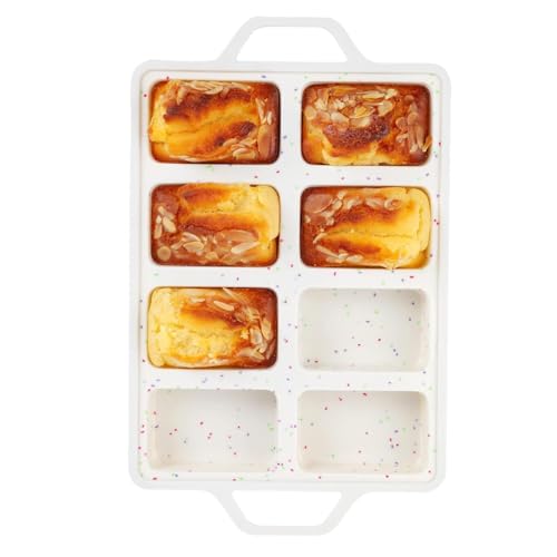 Teglia per pagnotta in silicone, 8 griglie da cucina, per uso alimentare, facile rilascio per polpettone, biscotti, brownie, pane