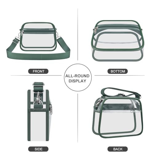 Image of Clear Bag for Stadium Events Clear Sports Fan Handbags Purses with Adjustbale Strap for Concerts Festivals Game Day