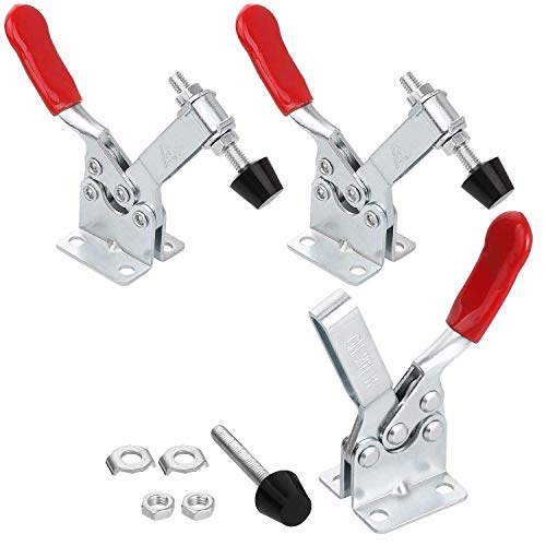 8Pack Hand Tool Toggle Clamp, 201B Antislip Red Horizontal Clamp, 220Lbs Holding Capacity Quick Release Toggle Clamp For Table Saw Jointing Jig, Door And Box #TOP5