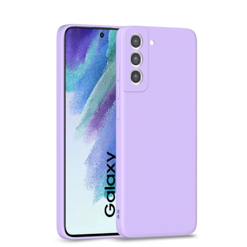 Image of Outlouders Back Cover for Samsung Galaxy S21 FE 5G | Camera Protection | Durable Soft Matte Silicone Bumper Case (Purple)