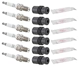 New 6 Pack Spark Plug Kit Includes Set of 6 Plugs 6 Boots & Grease Compatible with Cummins 8.3L &