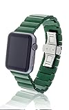 42mm JUUK Viridian Ligero Premium Apple Watch band, made with Swiss quality using the highest grade 6061 series aluminum with a solid stainless steel butterfly deployant buckle (matte green)