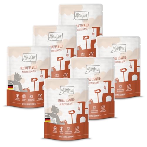 Produktbild von Mjamjam Katzen Nassfutter herzhaftes Wild an fruchtigem Apfel - 6 x 300 g