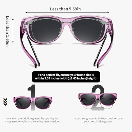 Image of GEGURI Polarized Sunglasses Fit Over Glasses for Men Women, Oversized Square Sun Glasses UV400 Protection Shades