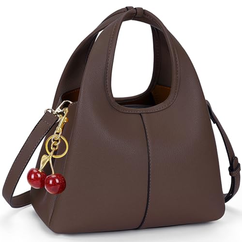 Image of Women's Top Handle Handbag Small Satchel Bags Trendy Hobo Purse Crossbody Bag Faux Leather Shoulder Bag Satchel Purse