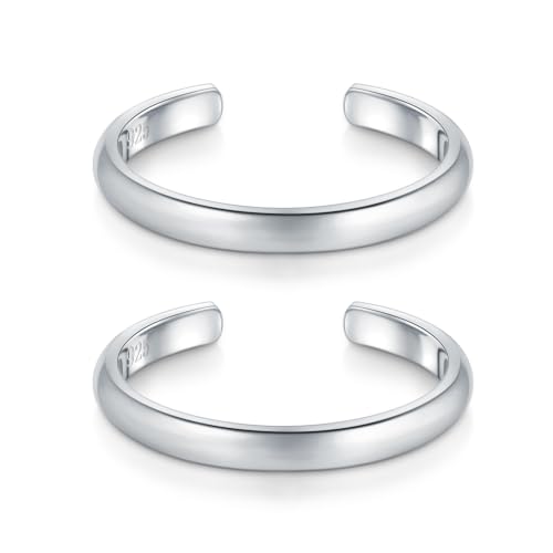 Image of BORUO Toe Rings, 925 Sterling Silver or Waterproof Gold Plated, 2-4mm