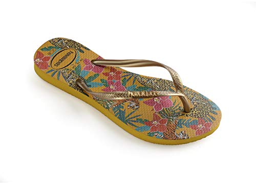 Chinelo Slim Tropical, Havaianas, Feminino, Mostarda, 37/38