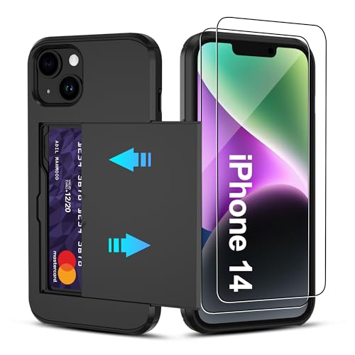 Pilaru for iPhone 14 Case with Card Holder【2 Pcs HD...