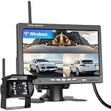 Auometo HD無線バックカメラモニターセット7 インチ 超暗視機能 常時使用可能 リアカメラ・フロントカメラ兼用 140度広角 DIYガイドライン 正像 鏡像切替駐車支援システム 12V車両に対応