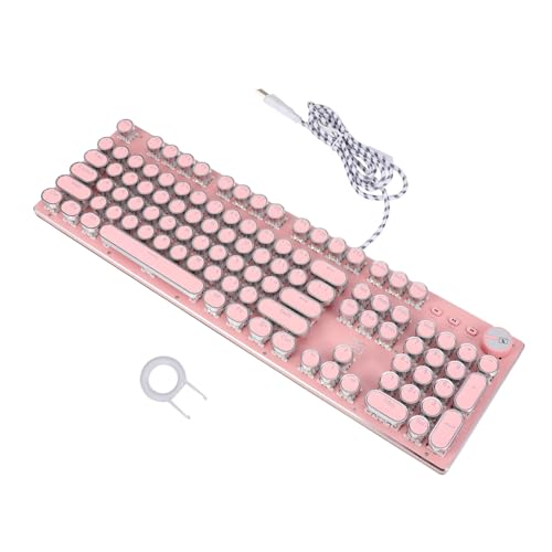 HEMOTON Mechanical Keyboard Computer Keyboards Pink Keyboard Wireless Keyboard Gaming Retro Punk Keyboard Game Keyboard Retro Punk Gaming Keyboard Laptop Accessory Notebook Abs Accessories