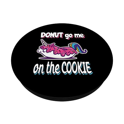Funny Donut Nerves Annoyed Candy Arguing Unicorn PopSockets Swappable PopGrip, Black - Image 2