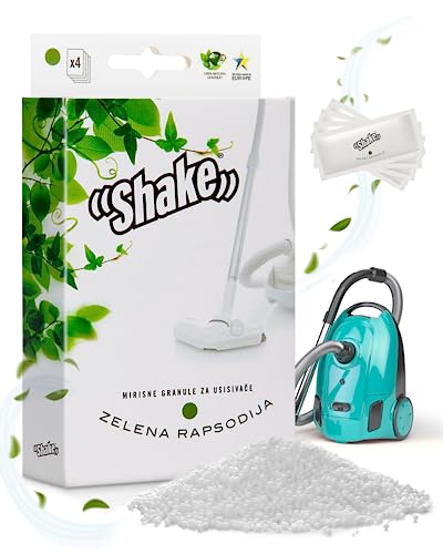 SHAKE Staubsauger Duft (Grüne Rhapsodie) Duftperlen Gegen Schlechte Gerüche Granulat zum Einsaugen Deo als Lufterfrischer 4er Pack