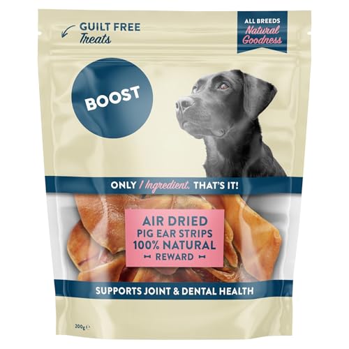 BOOST Air-Dried Grain-Free Treats for Dogs - Pig Ears 200g