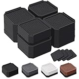 ANNKUT Bed Risers and Furniture Risers, Heavy Duty Adjustable Lifting Blocks for Couches, Desks, and Chairs, Elevates 1.5 or 3 Inches, Holds up to 4000 lbs (Black)
