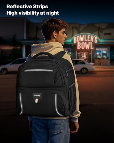 Bosynoy 2 Ball Bowling Bag with Wheels, Bowling Ball Bag Roller with Shoe Compartment for Shoes (Up to US Men Size 16), Rolling Backpack with Accessory Pocket&Retractable Handle