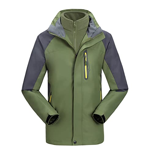 Jaquetas De Esqui Para Homens, Revestimento De Parka De Velo Espesso, Winter Warm Windproof Capa De