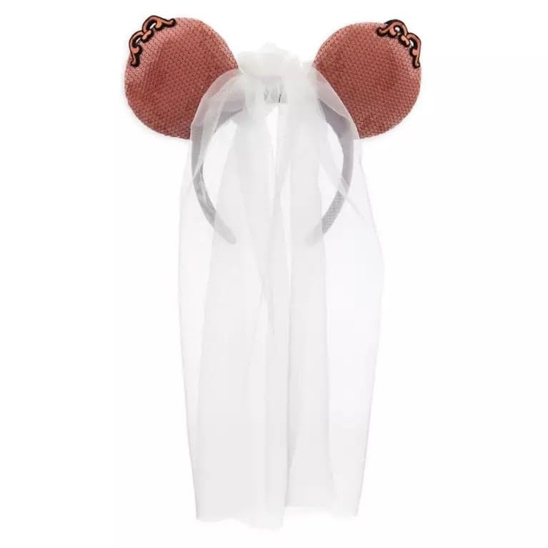 Parks WDW Theme Haunted Mansion Bride Minnie Ears Headband White Veil