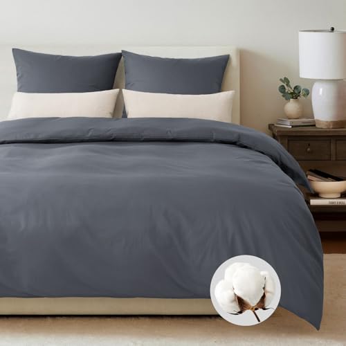 Duvetnova Bettwäsche 135x200 Baumwolle 4teilig, 100% Baumwolle Bettwäsche-Sets Bettbezüge 135 x 200 Baumwolle 2er Set + 2 Kissenbezüge 80x80...